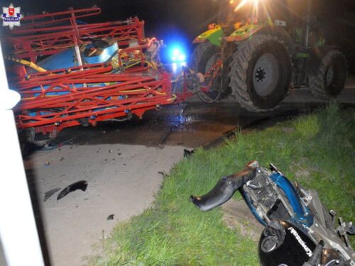 motocykl, ciągnik, wypadek ciągnik, kmp chełm