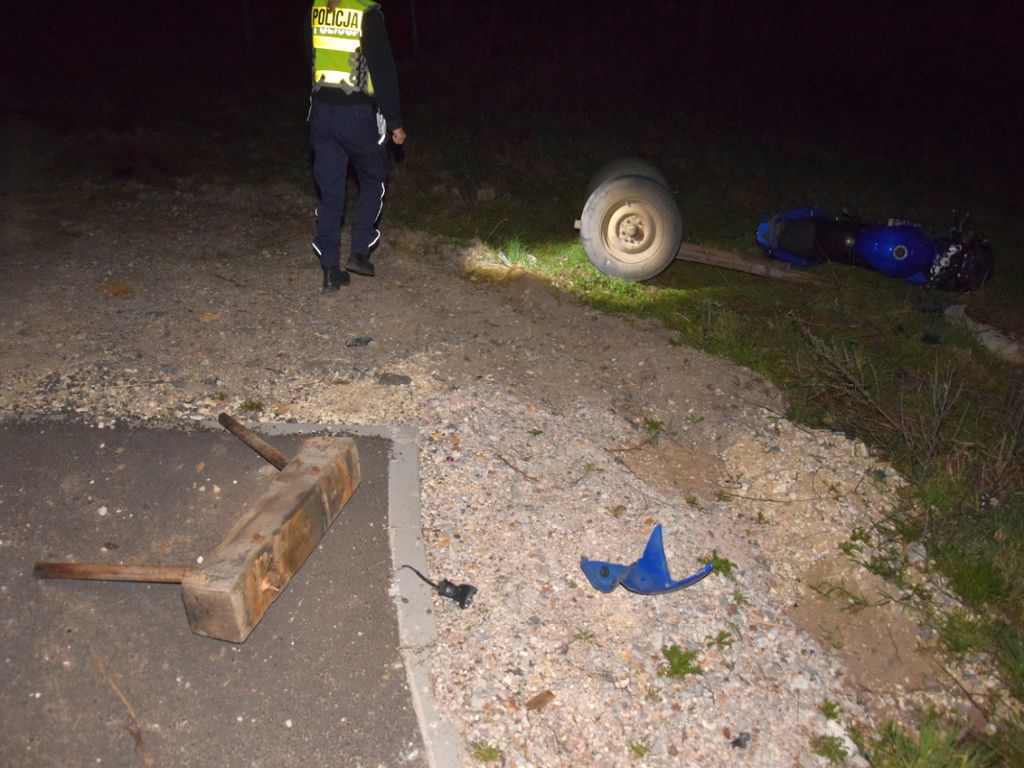 kpp opoczno, wypadek drogowy, wypadek ciągnik, motocyklista