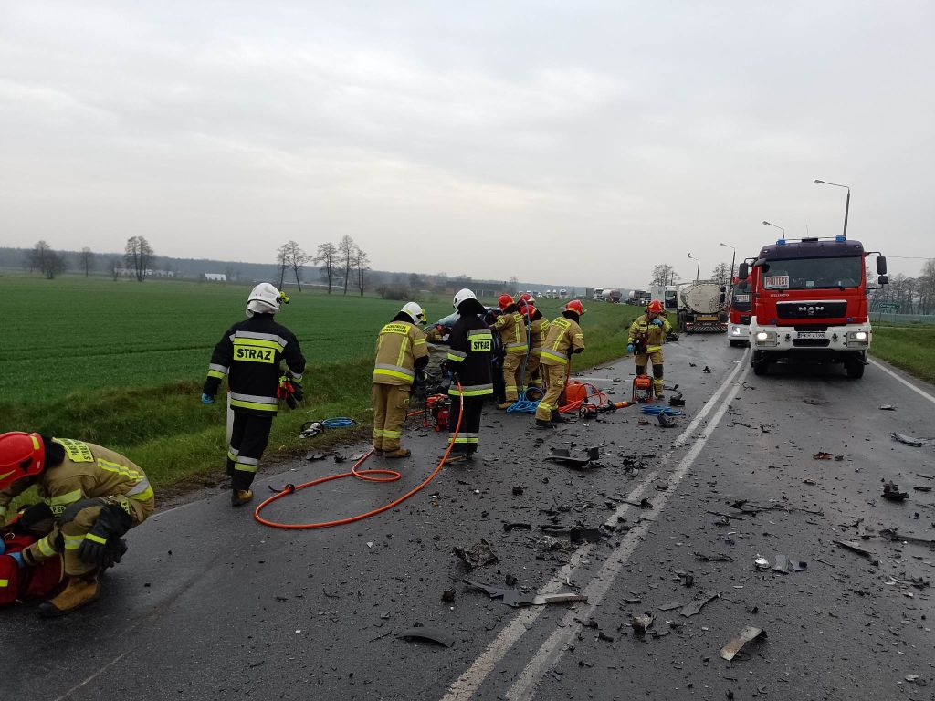 mleczarka, przewóz mleka, wypadek drogowy, kp psp krotoszyn