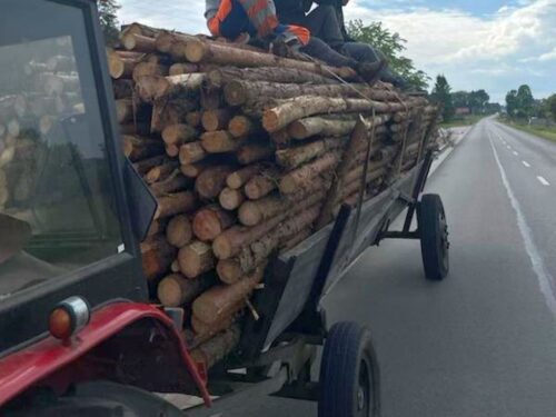 kpp nisko, kontrola drogowa, ciągnik, zatrzymanie, pasażerowie, badanie techniczne