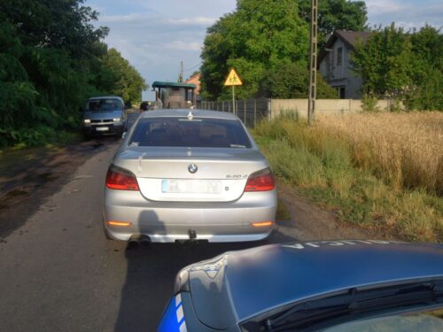 kpp łask, kolizja, zdarzenie drogowe, ciągnik, bmw, pijany traktorzysta