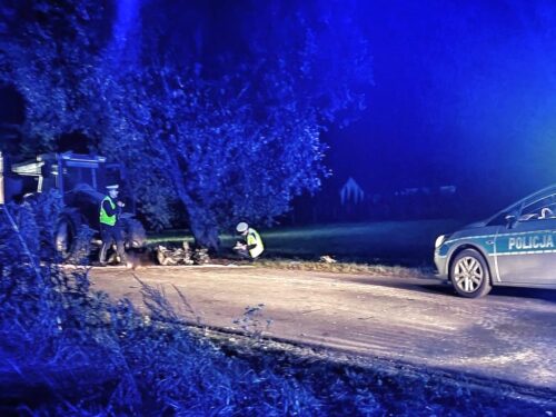 kpp łuków, wypadek, zdarzenie drogowe, tragedia, zderzenie, motocykl, ciągnik, uprawnienia