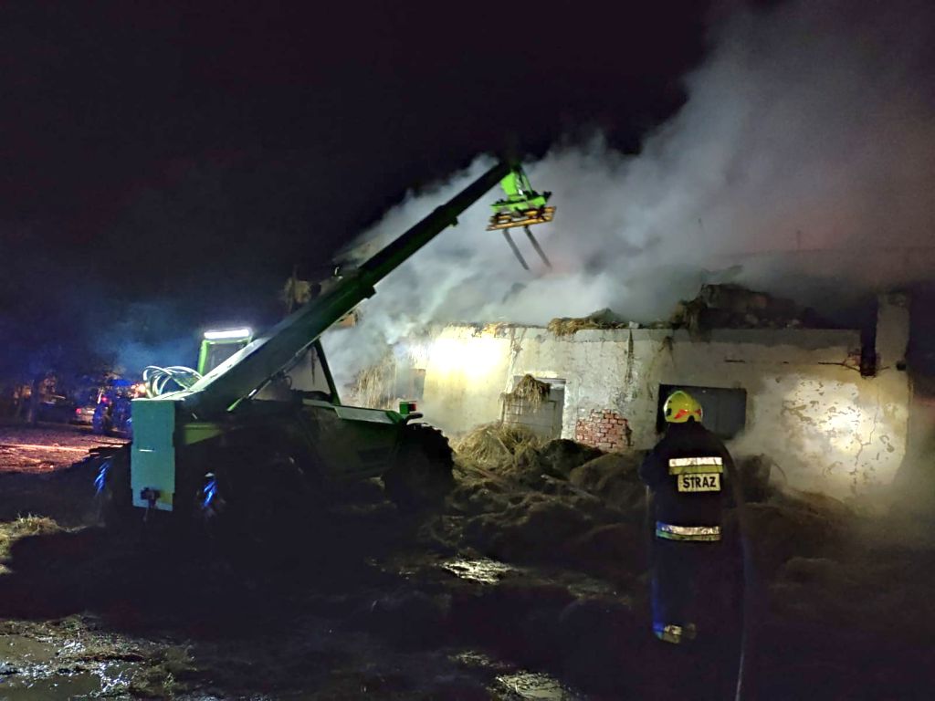 kp psp bochnia, gospodarstwo, pożar, ewakuacja, martwe zwierzęta, akcja gaśnicza, osp