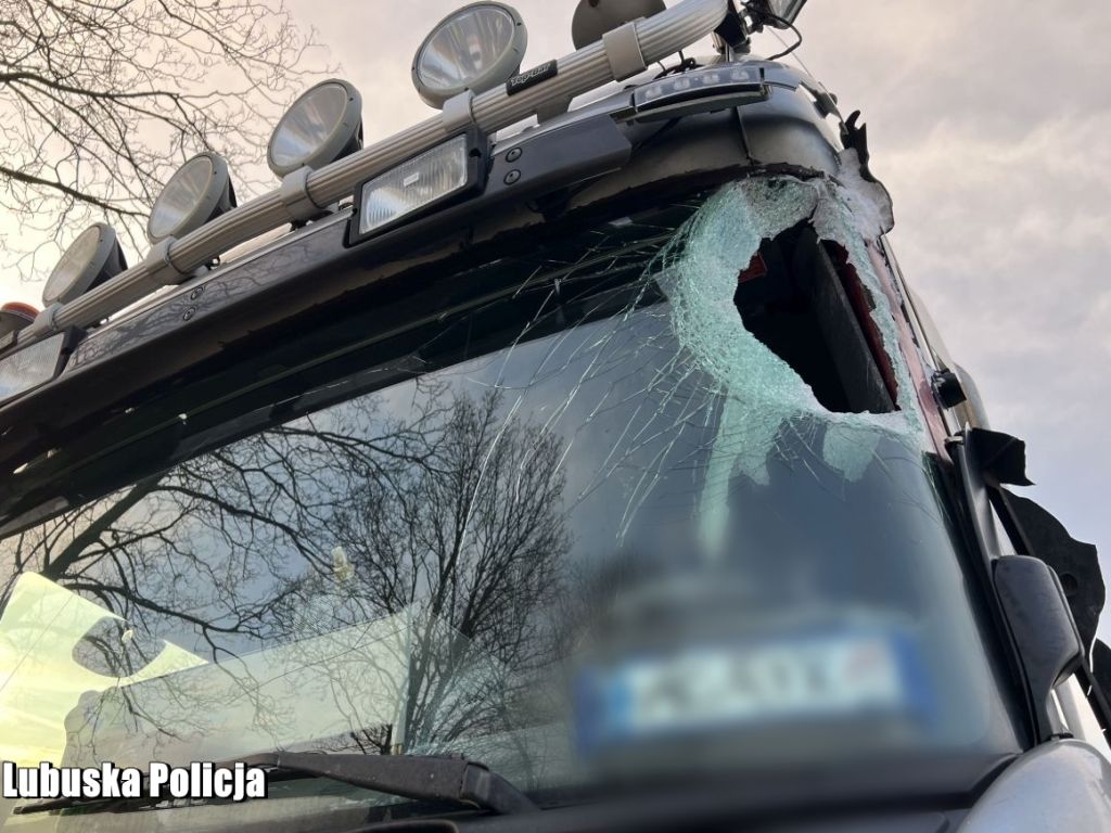 kpp żary, wypadek, zdarzenie drogowe, lód