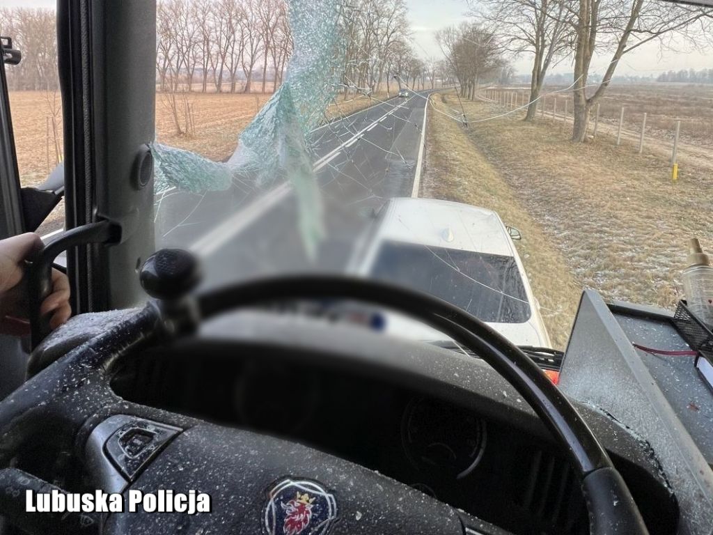 kpp żary, wypadek, zdarzenie drogowe, lód