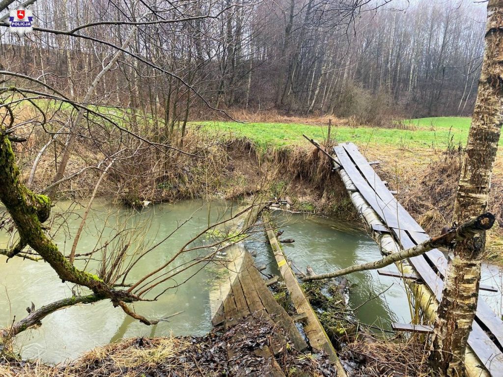kwp lublin, utonięcie, rzeka, kładka, wieś
