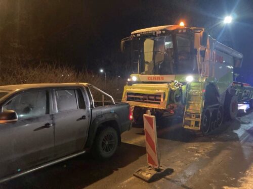 kmp konin, zdarzenie drogowe, kombajn, kombajnista