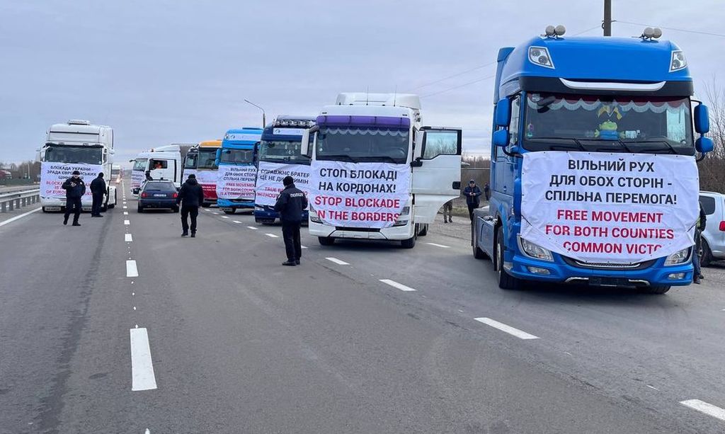 ukraina, przejście graniczne, granica, protest