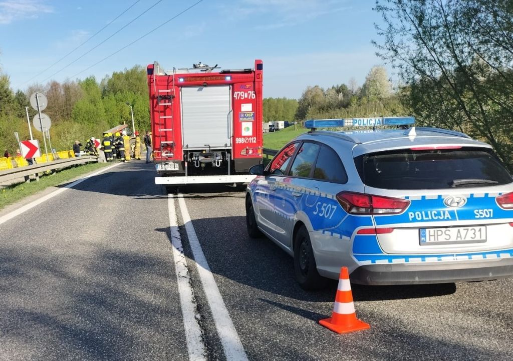 zderzenie, zdarzenie drogowe, ciągnik, ciężarówka
