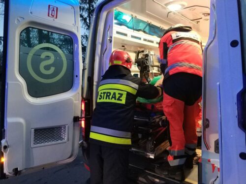 pożar, kosiarka, poparzony mężczyzna, prace ogrodowe