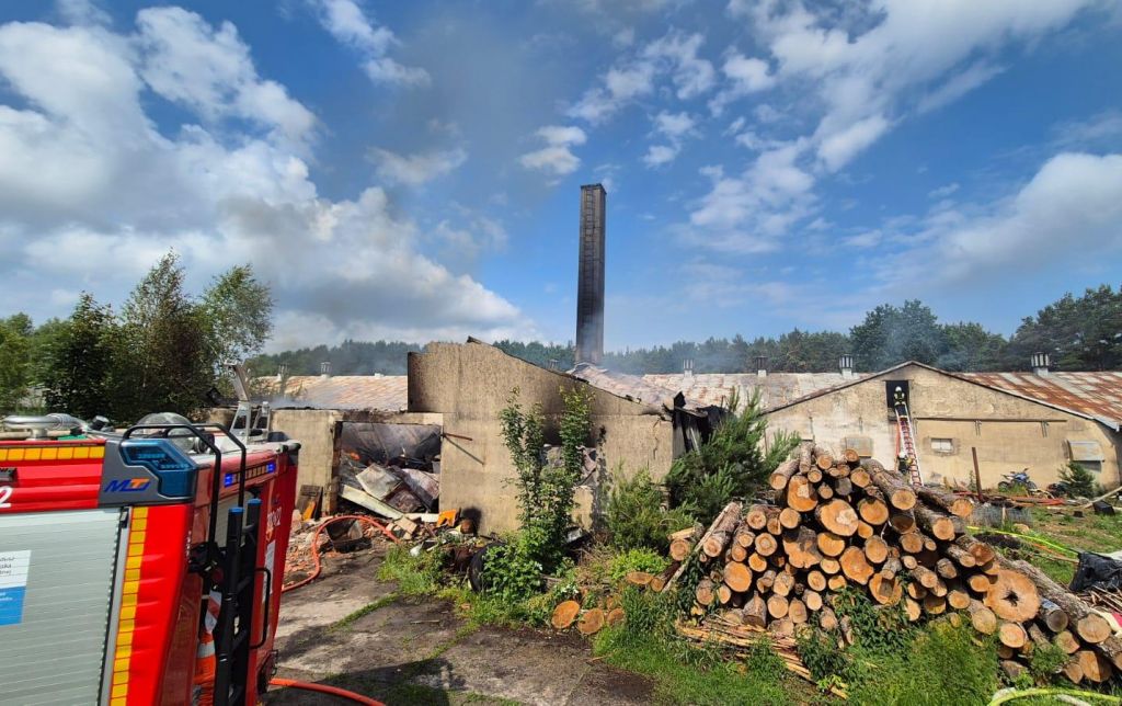 akcja gaśnicza, pożar, kurnik, kurczaki