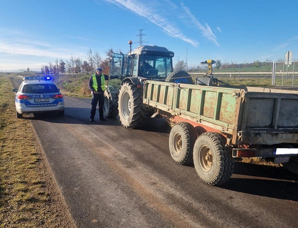 droga ekspresowa, ekspresówka, ciągnik, kontrola drogowa