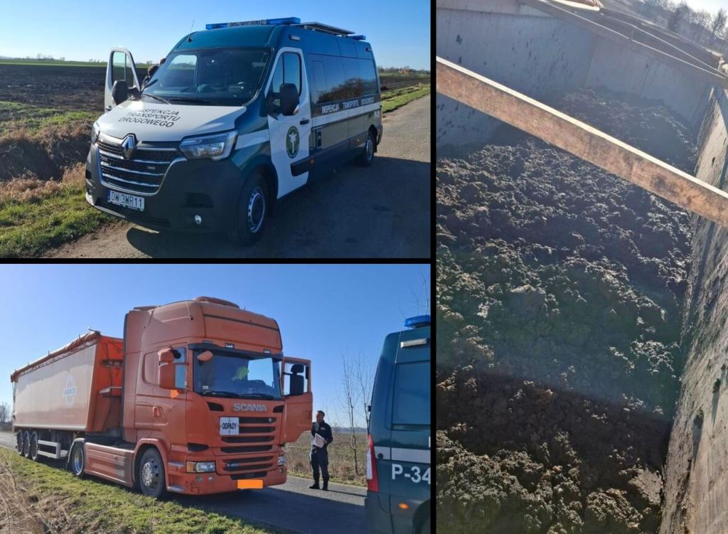 itd, kontrola drogowa, ciężarówka, osady ściekowe