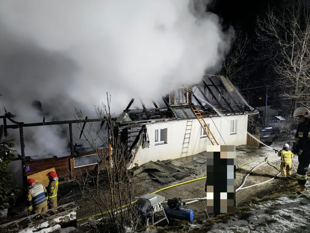 pożar, spalone zwierzęta, krowy, akcja gaśnicza