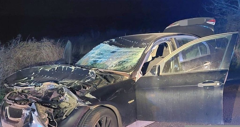 zderzenie, ciągnik, auto, bmw