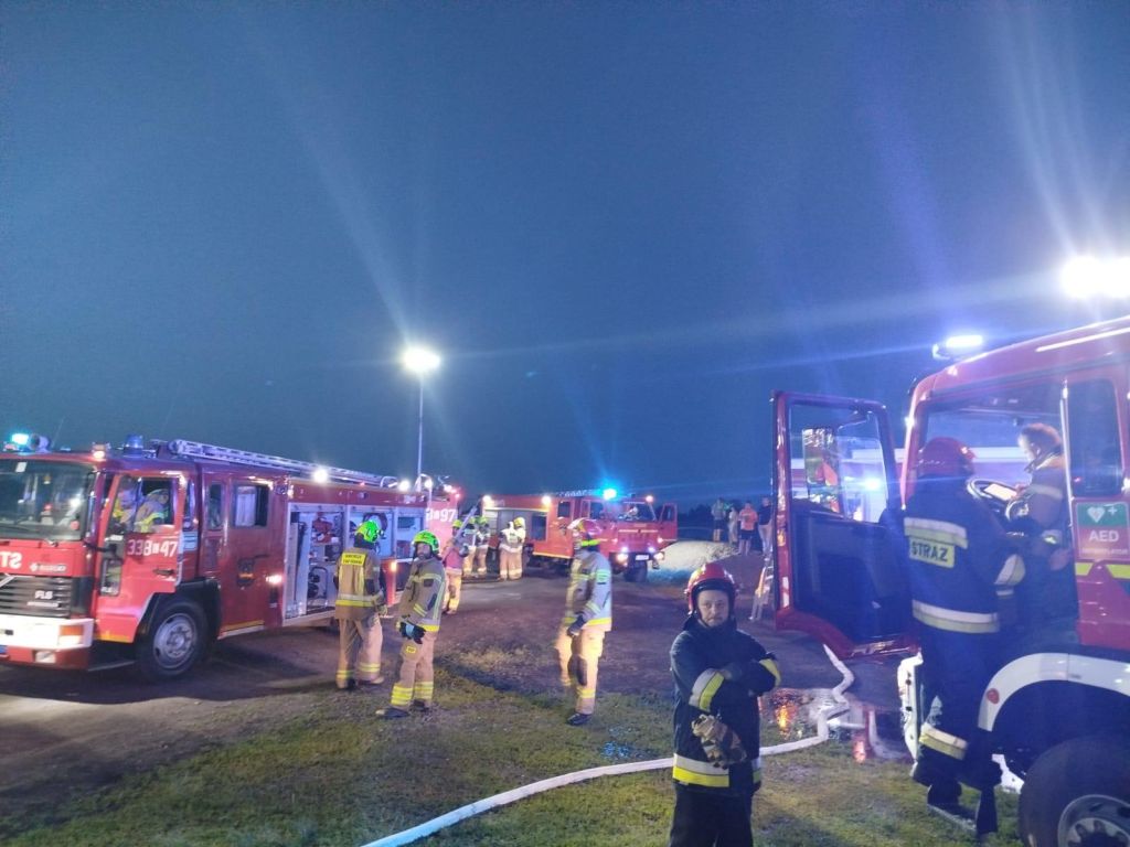 pożar, budynek inwentarski, chlewnia, prosięta