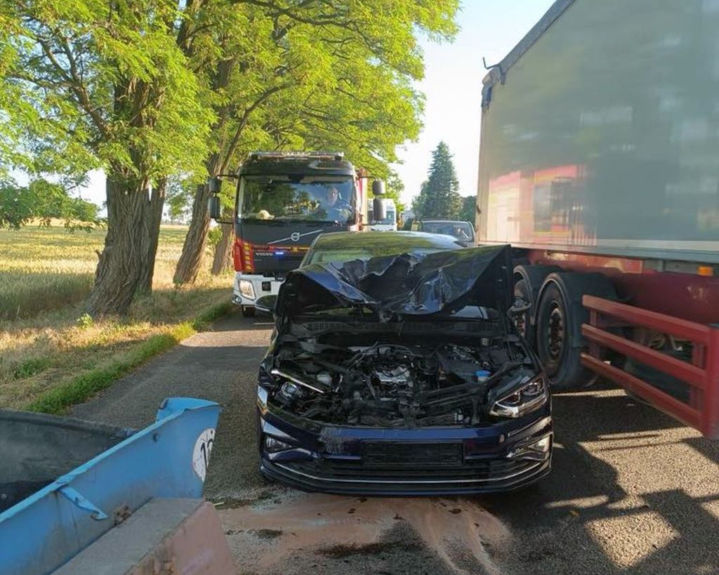 wypadek, zderzenie, ciągnik, auto