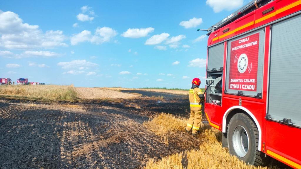 strażacy, akcja gaśnicza, pożar, auto
