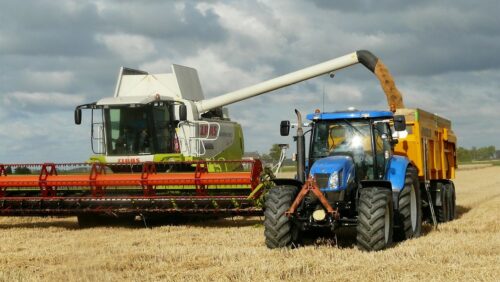 ciągnik, traktor, kombajn, pole